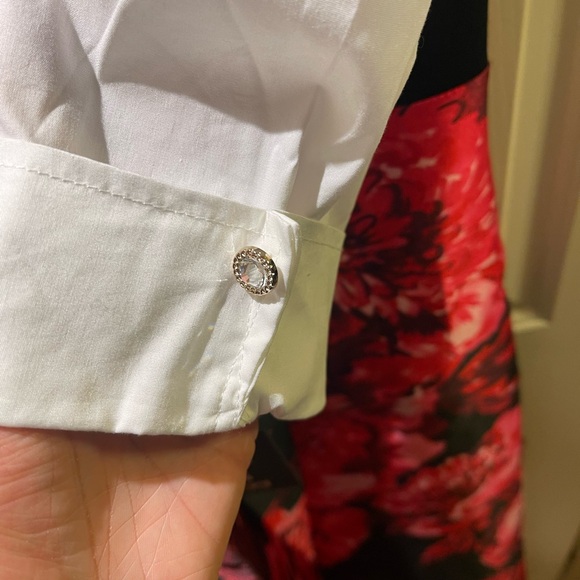 AlexaB Floral Black and Red Women's Dress 12 - Picture 4 of 16